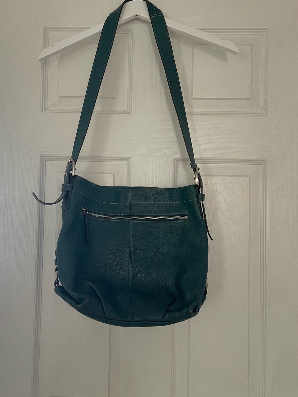 Coach Teal Leather Crossbody Hobo Bag